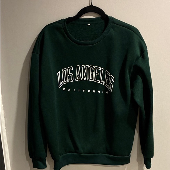 Temu Other - Los Angeles California Men's Crewneck Sweater - Forest Green